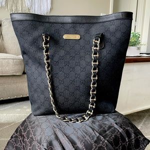 Gucci GG Denim Capri Chain Tote